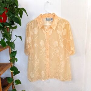 Yellow Sheer Button Up